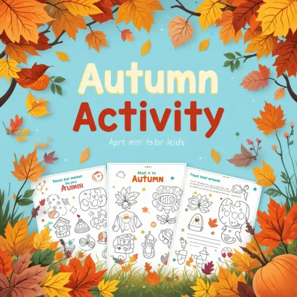 Autumn Activity Book for Kids: Fun & Educational Worksheets in Cute Illustrative