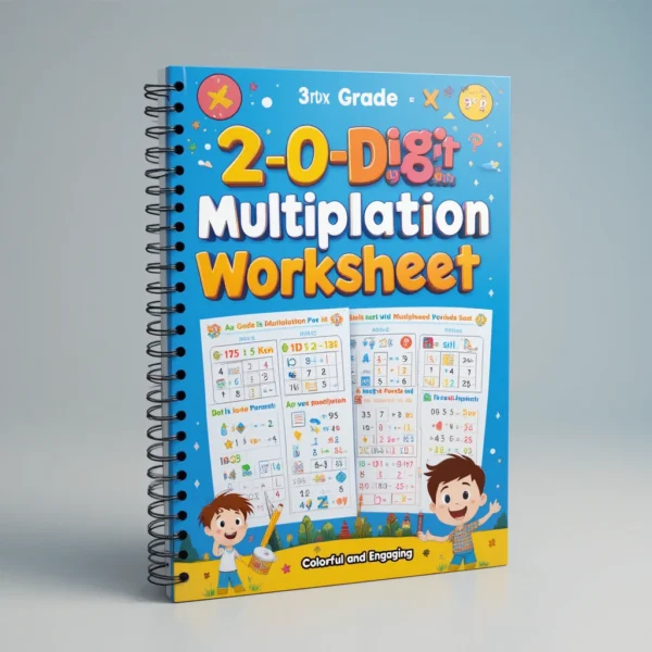 2-Digit by 2-Digit Multiplication Worksheet | 3rd Grade | Colorful and Engaging