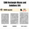 1300 Rectangle Mazes and Solutions SVG - Image 2