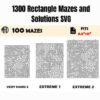 1300 Rectangle Mazes and Solutions SVG - Image 3