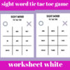 sight word tic tac toe game worksheet white and purple simple style - Image 3