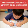 Red Christmas Holiday Activity Book Worksheet - Image 3