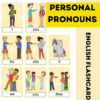 personal pronouns english flashcard in colorful illustrative style - Image 2