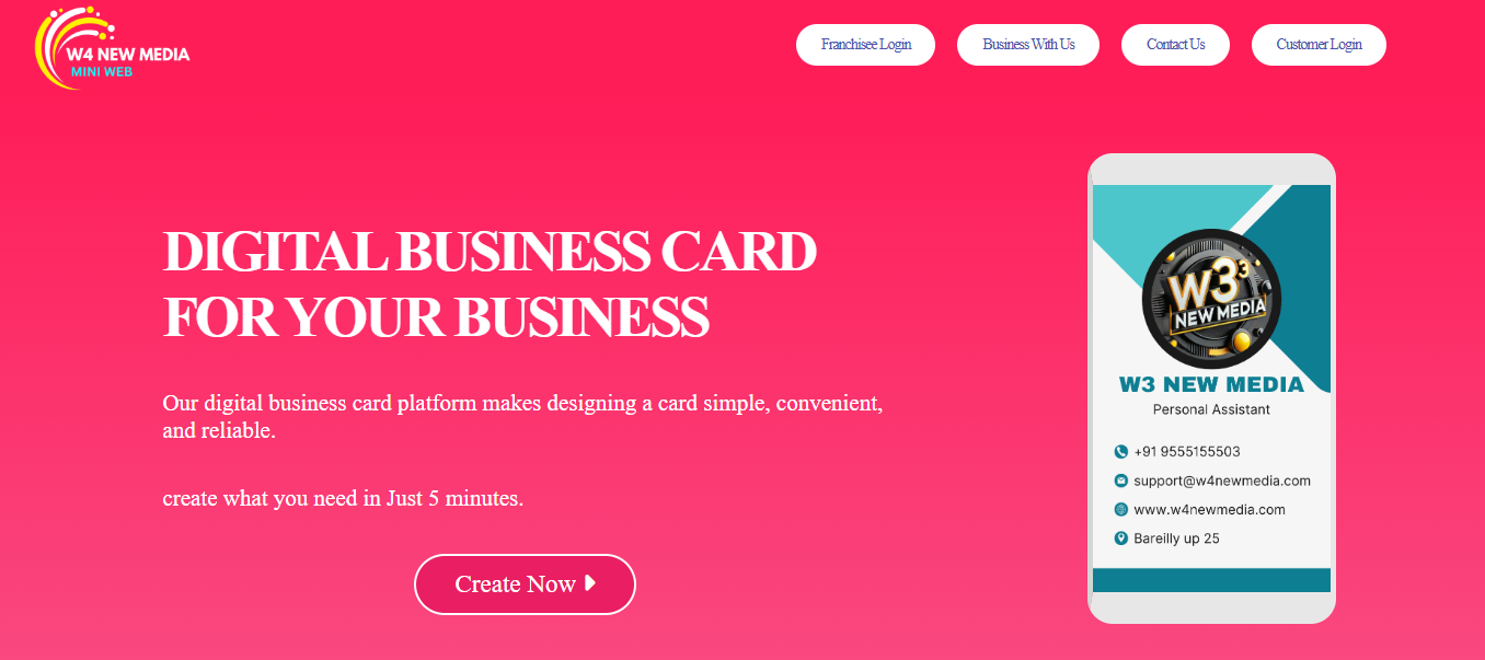 Visiting Card Website